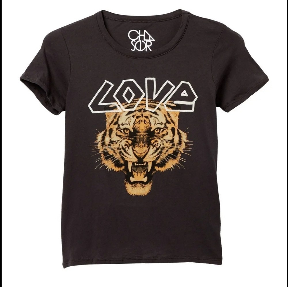 Chaser Love Tiger Short Sleeve Black Graphic Tee